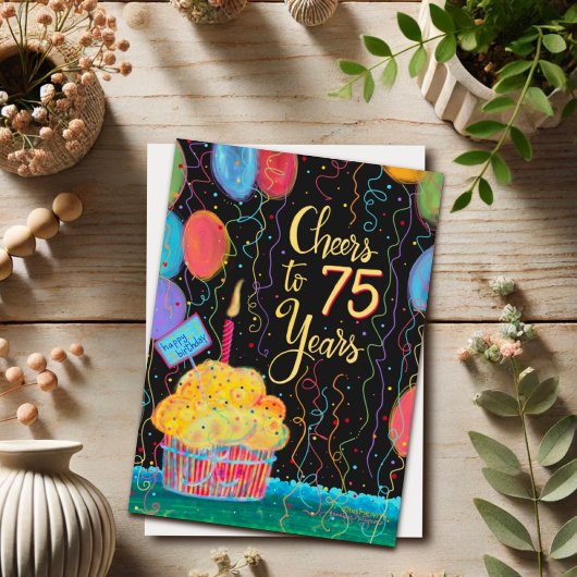 応援~75年ハッピーバースデー カード