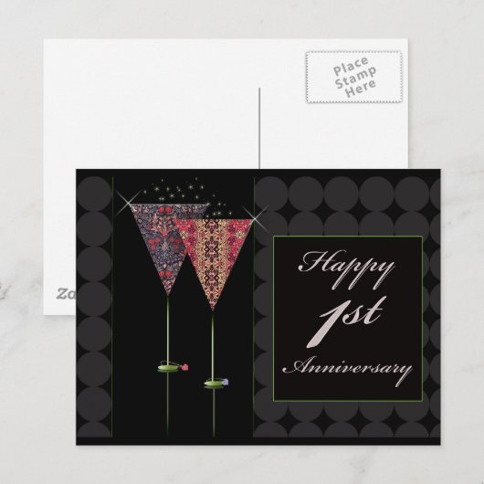 応援- Happy 1th Anniversary ポストカード (正面/裏面)