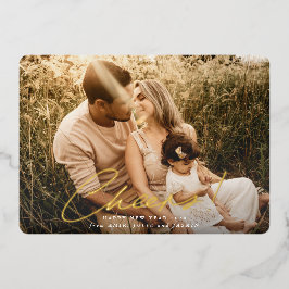 応援!Happy New Year Photo 箔シーズンカード