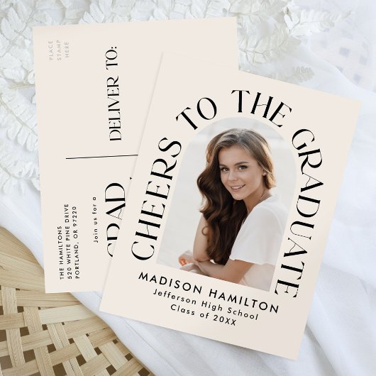 応援Arch Photo Gruation Party インビテーションポストカード