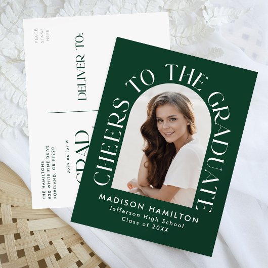 応援Arch Photo Gruation Party インビテーションポストカード