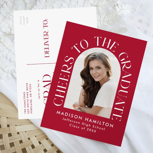 応援Arch Photo Gruation Party インビテーションポストカード