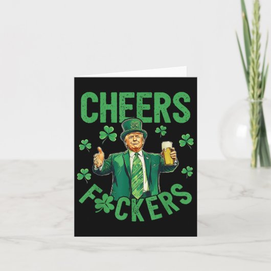 応援F.ckersSt patricks dayおもしろいビール飲料 カード (正面)
