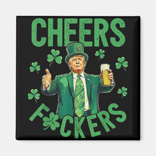 応援F.ckersSt patricks dayおもしろいビール飲料 マグネット (正面)