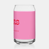 応援Groovyピンク赤タイポグラフィ名結婚の ガラス缶 (左)