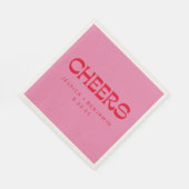 応援Groovyピンク赤タイポグラフィ名結婚の スタンダードランチョンナプキン (角)