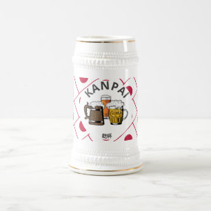 応援JAPAN乾杯 KANPAI漫画日本の ビールジョッキ
