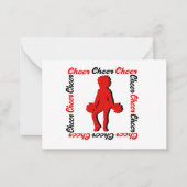 応援Notecard #5 (赤い白黒) ノートカード (正面)