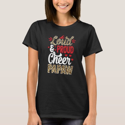 応援Papaw最大ファンレオパード印刷とPom Pom Tシャツ (正面)