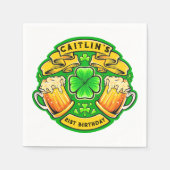 応援St patricks dayシャムロック21歳の誕生日 スタンダードカクテルナプキン (正面)
