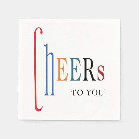 応援To You Happy New Yearパーティー スタンダードカクテルナプキン (正面)