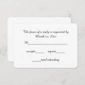 応答は結婚式のための原稿RSVPを梳きます 出欠カード (正面/裏面)