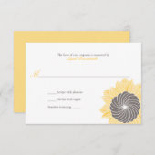 応答を結婚するヒマワリ 出欠カード (正面/裏面)