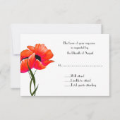 応答カードを結婚しているオレンジケシ 出欠カード (正面)