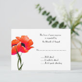 応答カードを結婚しているオレンジケシ 出欠カード (スタンド正面)