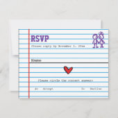 応答カードを結婚している学校の恋人 出欠カード (正面)