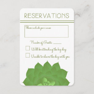 応答カードを結婚しているSucculents 出欠カード