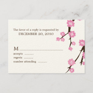 応答カードを結婚する桜 出欠カード