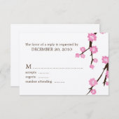 応答カードを結婚する桜 出欠カード (正面/裏面)