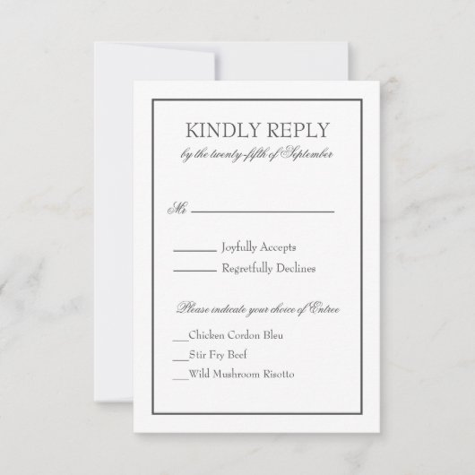 応答カード 出欠カード (正面)