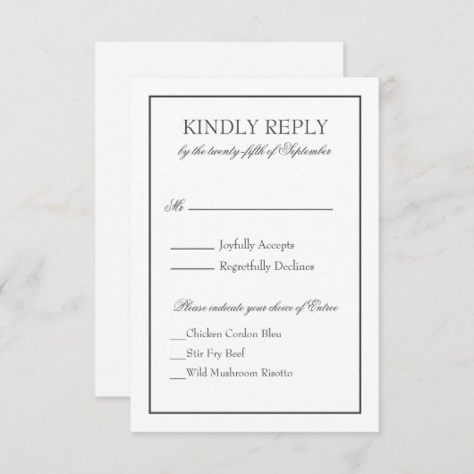 応答カード 出欠カード (正面/裏面)