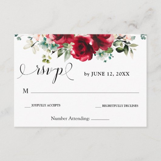 応答カード 出欠カード (正面)