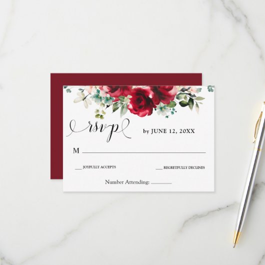 応答カード 出欠カード (正面/裏面インサイチュ)