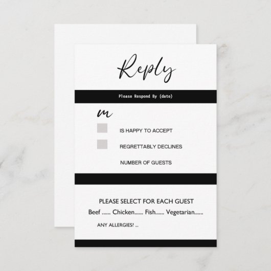 応答カード 出欠カード (正面/裏面)