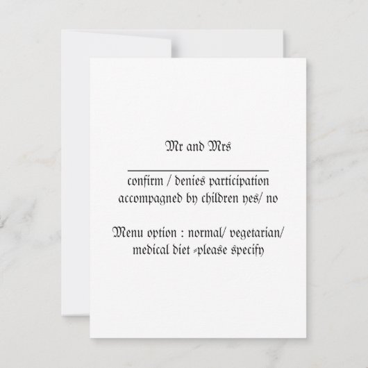 応答カードamaryllis結婚の赤 出欠カード (裏面)