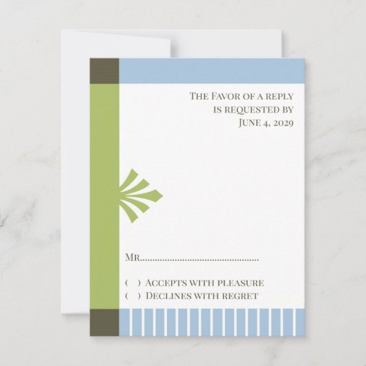 応答カードRSVPバプテスマ招待状 出欠カード (正面)