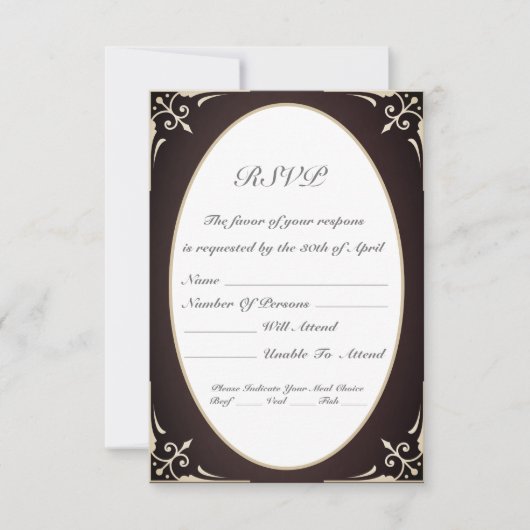 応答ビクトリアンカード 出欠カード (正面)