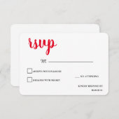 応答応答モダン単純最小化赤白 出欠カード (正面/裏面)