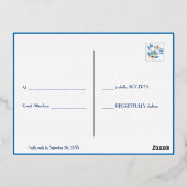 応答RSVPの結婚カード 箔シーズンポストカード (裏面)