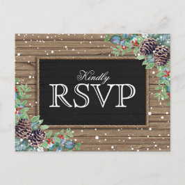 応素朴答 | クリスマスウィンターウェディングRSVP インビテーションポストカード