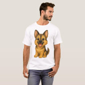 忠実なる番犬: ヴィンテージ・ジャーマンシェパード Tシャツ (正面フル)