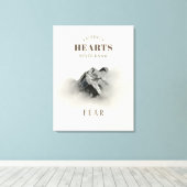 忠実なインスピレーション引用文水のカラーマウンテン キャンバスプリント (インサイチュ (ウッドフロア))