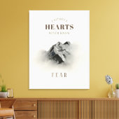 忠実なインスピレーション引用文水のカラーマウンテン キャンバスプリント (インサイチュ (リビング))