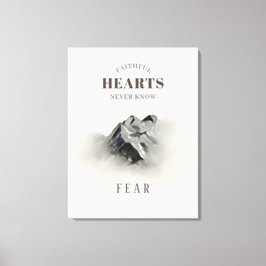 忠実なインスピレーション引用文水のカラーマウンテン キャンバスプリント (正面)