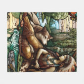 忠実なオオカミ仲間の先住民の女性 フリースブランケット (正面(横))