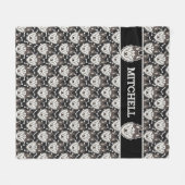 忠実なシベリアのハスキー北極そり犬ペットワンちゃん フリースブランケット (正面(横))