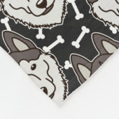 忠実なシベリアのハスキー北極そり犬ペットワンちゃん フリースブランケット (角)