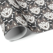 忠実なシベリアのハスキー北極そり犬ペットワンちゃん ラッピングペーパー (ロールコーナー)