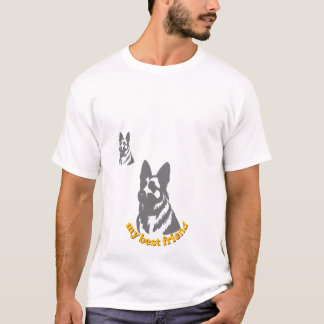 忠実なジャーマンシェパードの顔 紫色のグラフィックTシャツ Tシャツ