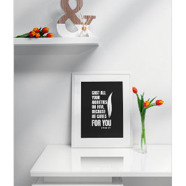 忠実なセレニティ感動的: 1ペテロ5:7 ポスター