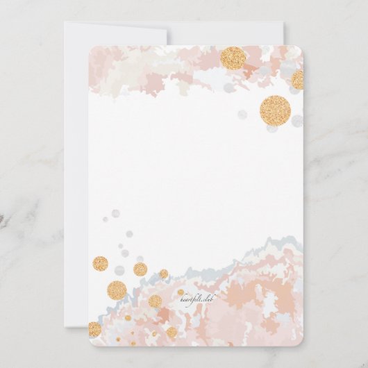 忠実なピンクの写真宗教招待状 招待状 (裏面)