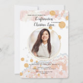 忠実なピンクの写真宗教招待状 招待状 (正面)