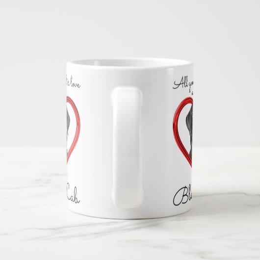 忠実なブラックラボ ジャンボコーヒーマグカップ (裏面)