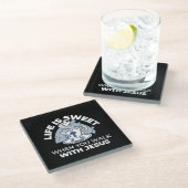 忠実なリビングアート – Teacup with Cross and Dove ガラスコースター (アングル)