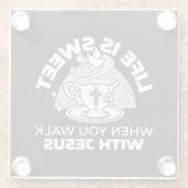 忠実なリビングアート – Teacup with Cross and Dove ガラスコースター (裏面)