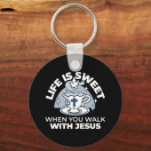 忠実なリビングアート – Teacup with Cross and Dove キーホルダー (裏面)